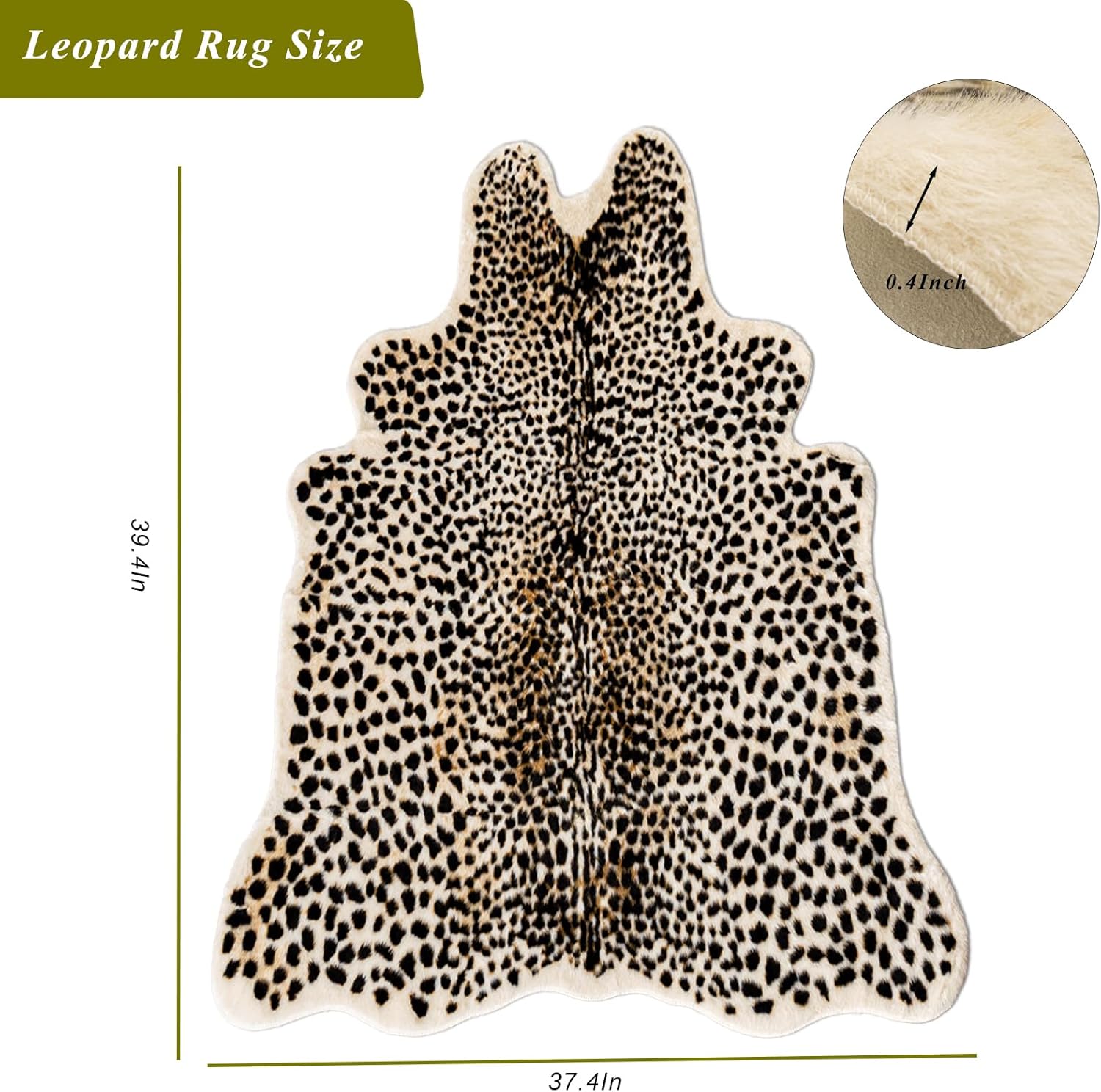 Leopard Print Rug, Faux Cowhide Cheetah Skin Rug Animal Printed Area Rug Carpet for Home Office, Livingroom, Bedroom - Image 3