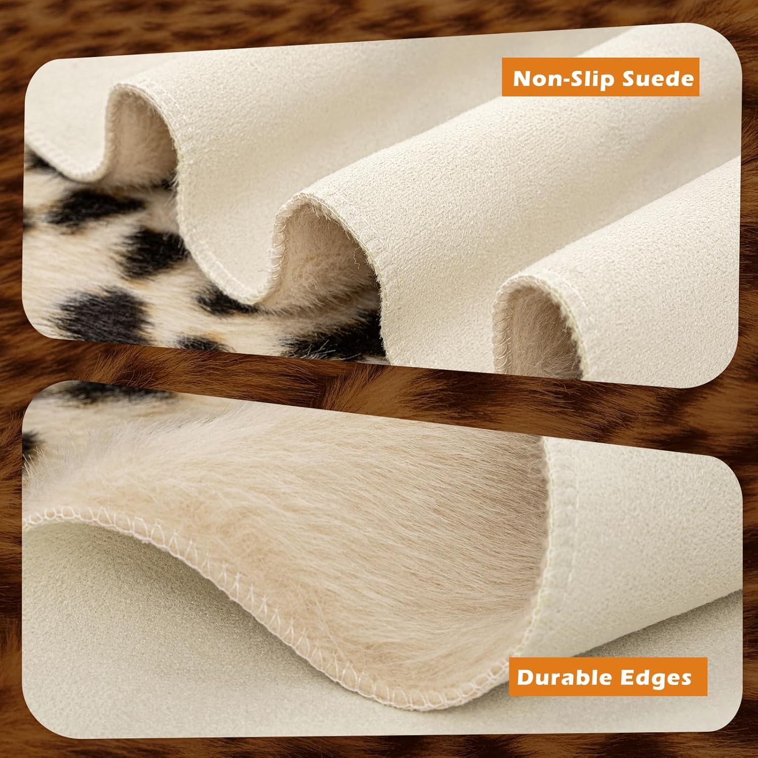 Leopard Print Rug, Faux Cowhide Cheetah Skin Rug Animal Printed Area Rug Carpet for Home Office, Livingroom, Bedroom - Image 5